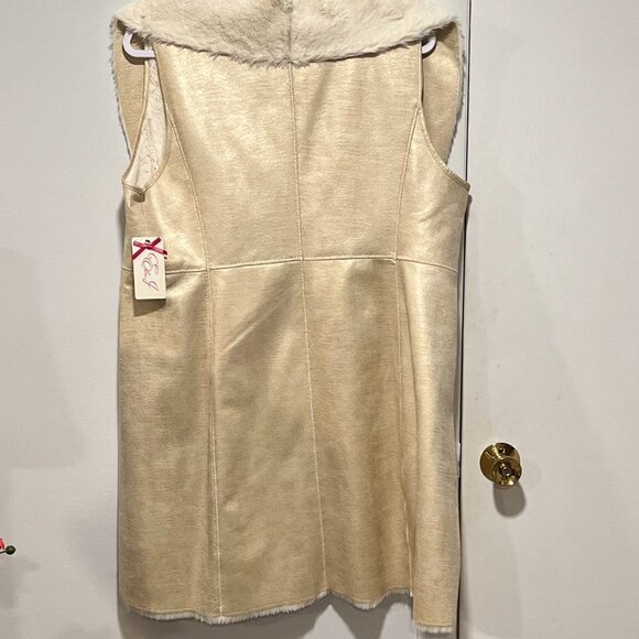 Eliza J Faux Shearling Long Vest Size L - Picture 9 of 12